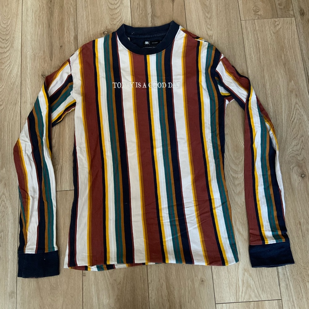 Colourblock long sleeve T shirt